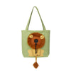 Lion Cat Carrier Bag, Large, Light Green - Expandable Canvas