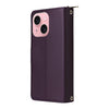 For iPhone 15 Plus / 14 Plus Nine-card Slots Zipper Wallet Bag Leather Phone Case(Dark Purple)