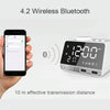 K11 Bluetooth Alarm Clock Speaker Creative Digital Music Clock Display Radio with Dual USB Interface, Support U Disk / TF Card / FM / AUX, US Plug(White)