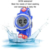 JNEW A380-81447 Children Cartoon Firefighter Waterproof Multifunction Sports LED Electronic Watch(Blue)