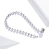S925 Sterling Silver Punk Round Beads Women Bracelet Jewelry, Size:19cm