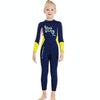 DIVE&SAIL Children Warm Swimsuit One-piece Wetsuit Long Sleeve Cold-proof Snorkeling Surfing Suit, Size: S(Yellow)