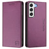 For Samsung Galaxy S22+ 5G RC01 Dual-Folded Magnetic Suction RFID Leather Phone Case(Violet)