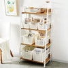 Plastic Storage Basket Desktop Sundry Organizer Frame Toys Kitchen Snacks Storage Box, Style: Deep Large Pink