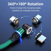 ENKAY 3 in 1 3A USB to Type-C / 8 Pin / Micro USB Magnetic 540 Degrees Rotating Fast Charging Cable, Length:1m(Black)