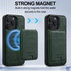 For iPhone 14 Pro Max LC.IMEEKE L3 Series Detachable RFID Card Bag Magsafe Phone Case(Green)