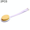 2 PCS Back Massage Bath Brush Nylon Brush Head Long Handle Bath Rubbing Brush(Purple)