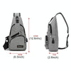 Dxyizu Multi-Function Portable Casual Canvas Chest Bag Outdoor Sports Shoulder Bag Waist Bag with External USB Charging Interface for Men / Women / Student, Random Logo Delivery(Grey)
