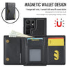 For Samsung Galaxy S24 Ultra 5G DG.MING M6 Series RFID Tri-fold Card Bag Removable Leather Phone Case(Black)