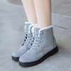 Ladies Cotton Shoes Plus Velvet Snow Boots, Size:42(Gray)