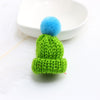 12PCS Cute Mini Knitted Hairball Hat Brooch Sweater Pins Badge(Green)
