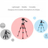 JMARY KP-2203 Portable Aluminum Alloy Telescopic SLR Camera Phone Photography Tripod(Red)