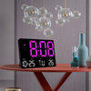 Large Display Led Digital Clock 5 Modes Brightness Adjustable Temperature Mute Electronic Clock(Western Red Double Color)