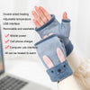 Winter USB Rechargeable Heated Half Palm Adult Gloves, Size: Free Size(Black)