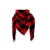 Checkered Pattern Autumn & Winter Ladies Cashmere Scarf, Size:140 x 140cm(Red Black)