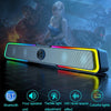 Wired+Bluetooth Version DHE6002S RGB Lights HiFi Sound Effect Computer Audio Desktop Long Strip Speakers