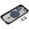iPhone 12 Back Cover Replacement Black - SIM Tray & Lens