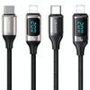 USAMS US-SJ545 U78 Type-C / USB-C to 8 Pin PD Aluminum Alloy Digital Display Fast Charging Data Cable, Length: 1.2m(White)