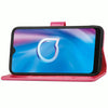 For  Alcatel 1S (2020) Four-leaf Clasp Embossed Buckle Mobile Phone Protection Leather Case with Lanyard & Card Slot & Wallet & Holder Function(Magenta)