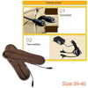 Lithium Battery Powered & Rechargeable Heated Insoles Keep Feet Warm Pad, Keep Warm 8-9 hours, Size: 39-40 yard(Brown)