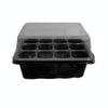 Seedling Tray Sprout Plate 12 Holes Nursery Pots Tray Lids Box For Gardening Bonsai Mini Greenhouse Nursery Plate(Black)