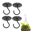 4 PCS Iron Ceiling Hook Balcony Flower Basket Hook Wall Clothes Hook(Black)