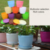 10 PCS Imitation Wooden Barrel Plastic Resin Flower Pot with Tray, Top Diameter: 16cm, Height: 13.5cm(White)