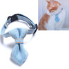 Denim Cowboy Bow Tie Cat & Dog Collar, Light Blue, S (16-32cm)