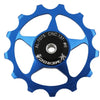 MEROCA Metal Bearings Mountain Bike Road Bike Rear Derailleur Guide Wheel 11T/13T Guide Wheel, Specification:13T, Color:Blue