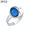 5 PCS Temperature Sensitive Discoloration Adjustable Open Ring(Moon Old Man Gem)