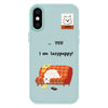 For iPhone X / XS Skin Feeling Jelly TPU Hybrid PC Phone Case(Little Lazy Dog ??Light Green)