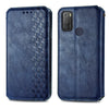 For Alcatel 1S 2021 Cubic Grid Pressed Horizontal Flip Magnetic PU Leather Case with Holder & Card Slots & Wallet(Blue)