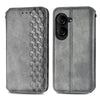 For  ASUS Zenfone 10 Cubic Grid Pressed Magnetic Leather Phone Case(Grey)
