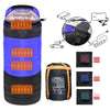 USB Electric Heating Down Cotton Sleeping Bag 3-speed Temperature Adjustment (180+30)x75cm(Orange)