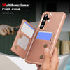 For Samsung Galaxy A35 5G Horizontal Flip Card Bag Holder Leather Phone Case(Rose Gold)