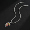 Skull Lips Tongue Pendant Single Row Necklace(Gold + Red)