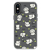 For iPhone X / XS Skin Feeling Jelly TPU Hybrid PC Phone Case(Green Heart Cat Black)