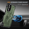 For Samsung Galaxy A14 5G / 4G Lens Holder MagSafe Phone Case(Army Green)