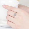 Women Crystal Cute Cat Claw Opening Adjustable Ring Jewelry(White diamond white gold)