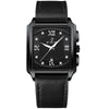 BINBOND B4143 Rectangular Outdoor Men Waterproof Quartz Watches(Black Leather-Black Steel-White)