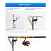 Double Spring Metal Fully Automatic Pole Lifting Bracket Stainless Steel Fishing Rod Pole Lifter