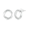 S925 Sterling Silver Platinum Plated Lucky Mobius Ring Stud Earrings(SCE1715)