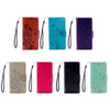 For  iPhone 8 & 7  Pressed Flowers Horizontal Flip Leather Case with Holder & Card Slots & Wallet(Magenta)