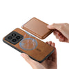For Xiaomi Redmi K70 / K70 Pro 5G Retro Magsafe Card Bag PU Back Cover Phone Case(Brown)