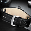 FNGEEN P1010 Men Fashion Large Dial Leather Belt Watch Student Casual Quartz Watch(Dark Brown Leather Coffee Surface)