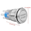 19MM Car Modification One-Button Start Switch Waterproof LED Metal Button(Black)