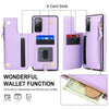 For Samsung Galaxy S20 FE Double Flap Zipper RFID Leather Phone Case with Short Lanyard(Light Purple)