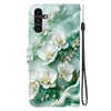 For Samsung Galaxy A13 5G Crystal Texture Colored Drawing Leather Phone Case(Jade Flowers)