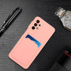 For Samsung Galaxy A72 5G / 4G Card Slot Design Shockproof TPU Protective Case(Pink)