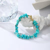 Women Boho Natural Gravel Beaded Bracelet Anklet(S2211-16 Green Turquoise)
